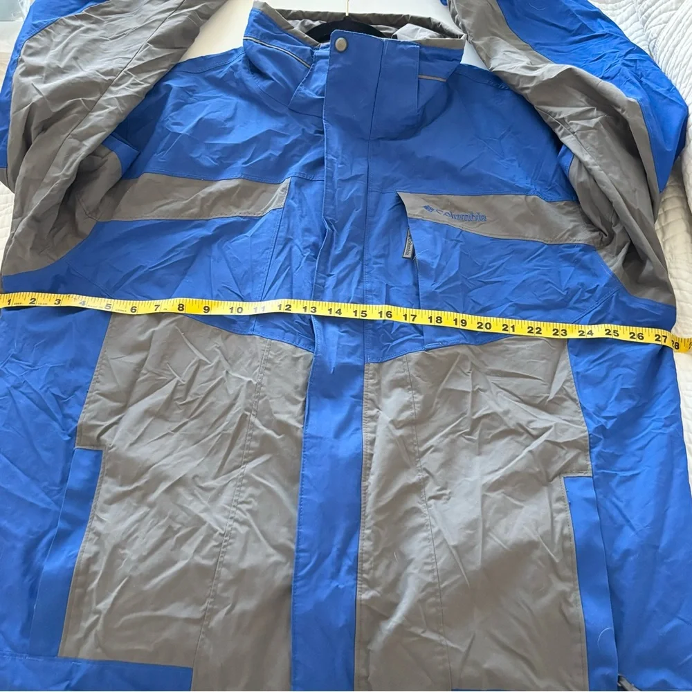 Columbia Men’s XL Waterproof Rain Jacket Blue Gray Outdoor Shell - Picture 15 of 16